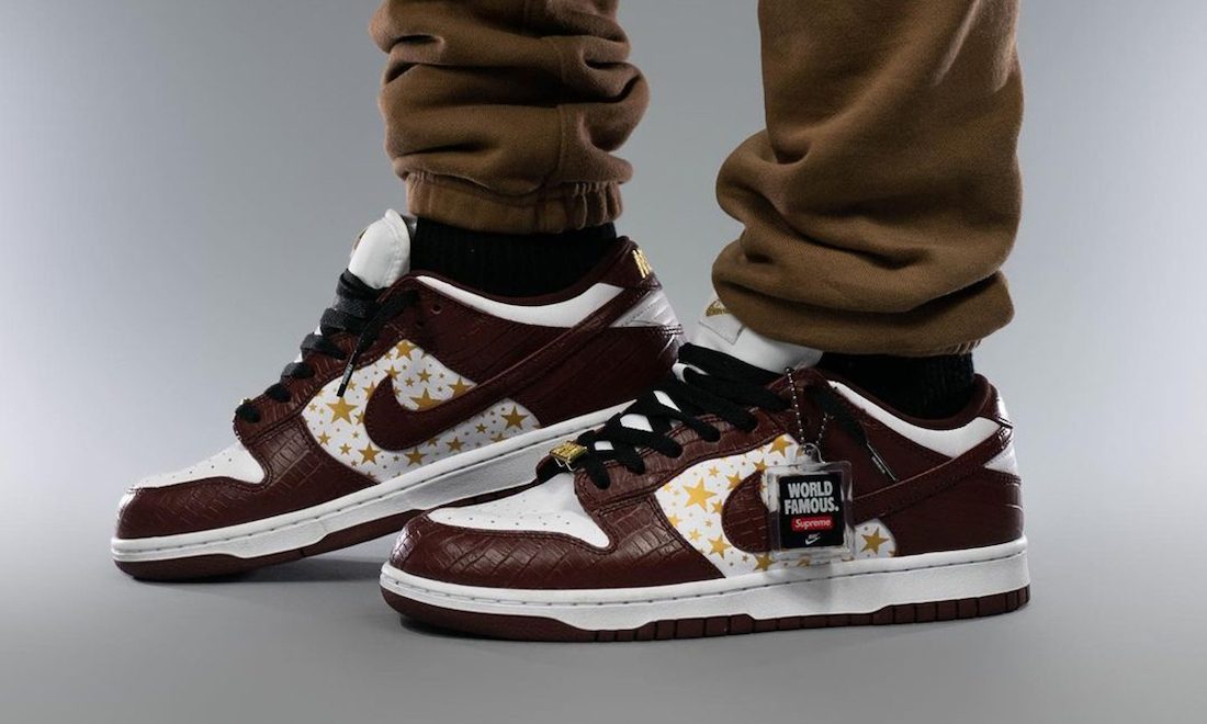 Supreme x Nike SB Dunk Low「Brown Stars」上脚近赏
