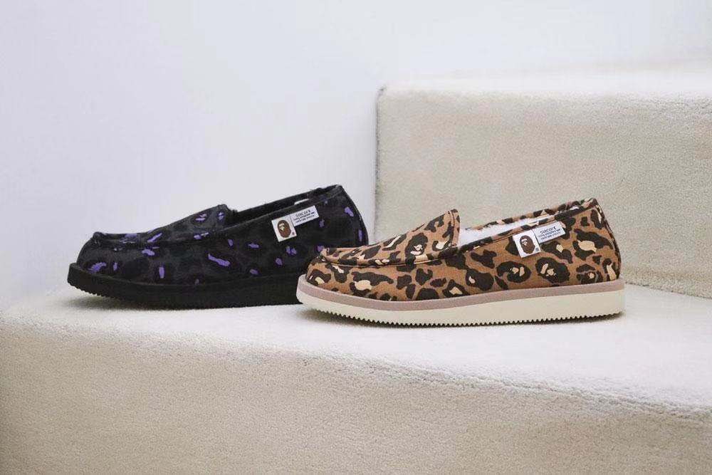 BAPE® x SUICOKE 联乘豹纹室内鞋发售