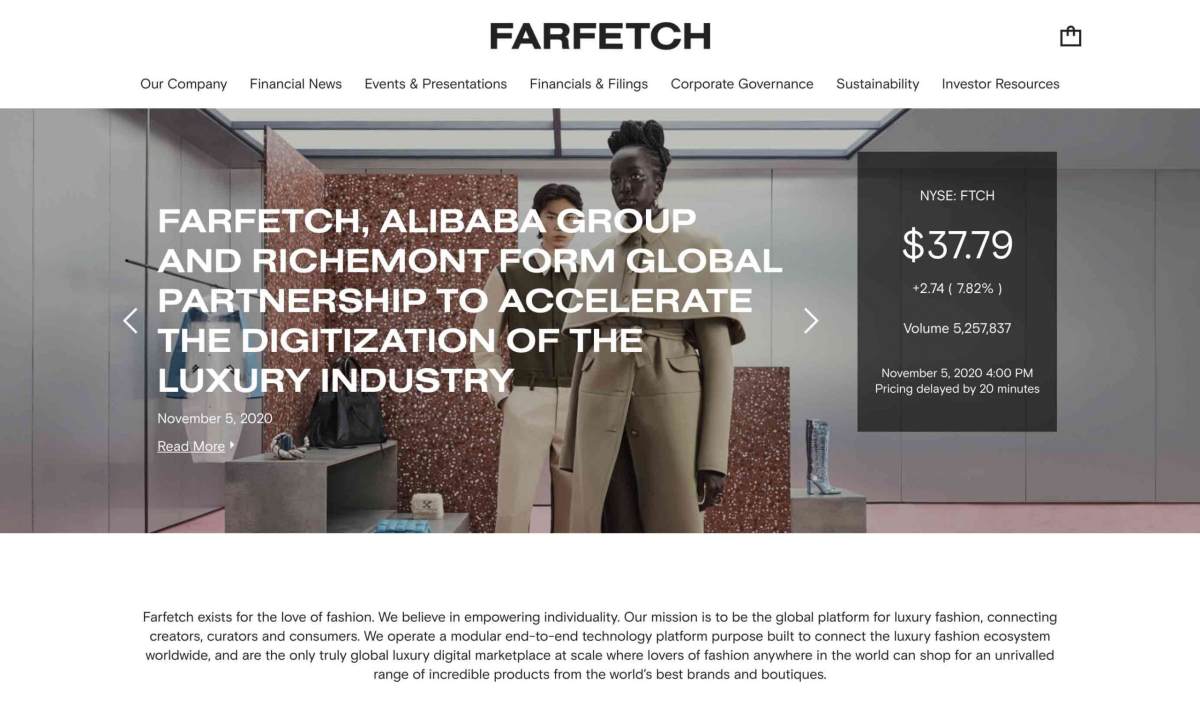 阿里巴巴与历峰出资 11 亿美元投资 Farfetch