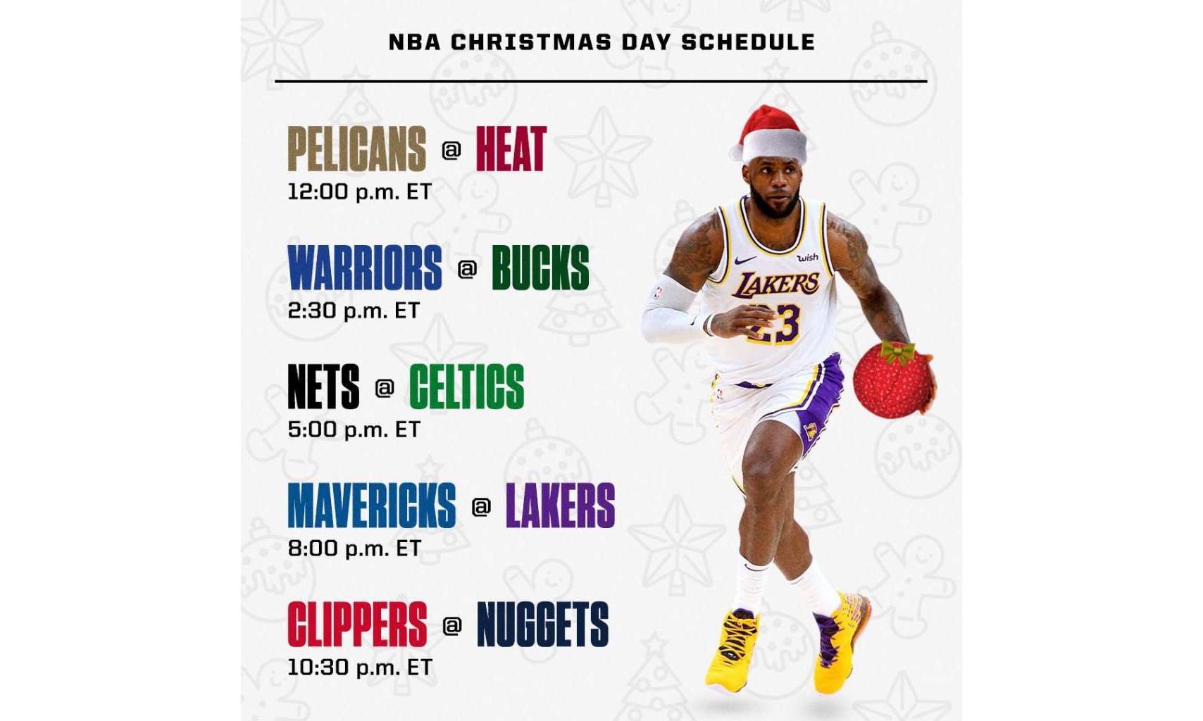 NBA 2020-21 赛季「圣诞大战」赛程公开