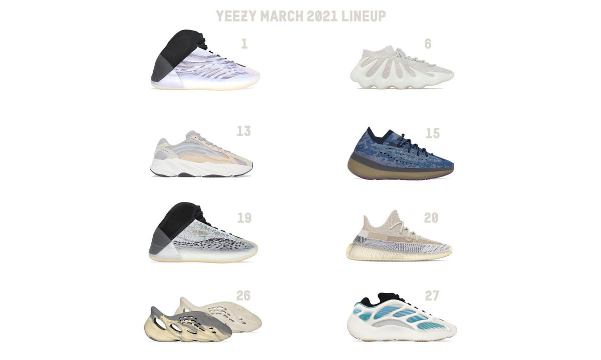 3 月将发售的 YEEZY 鞋款都在这了