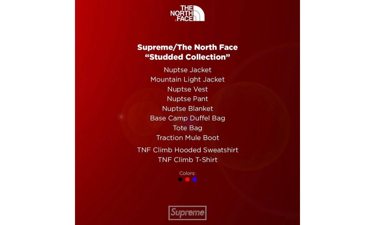 Supreme x THE NORTH FACE 推出全新 Studded Collection