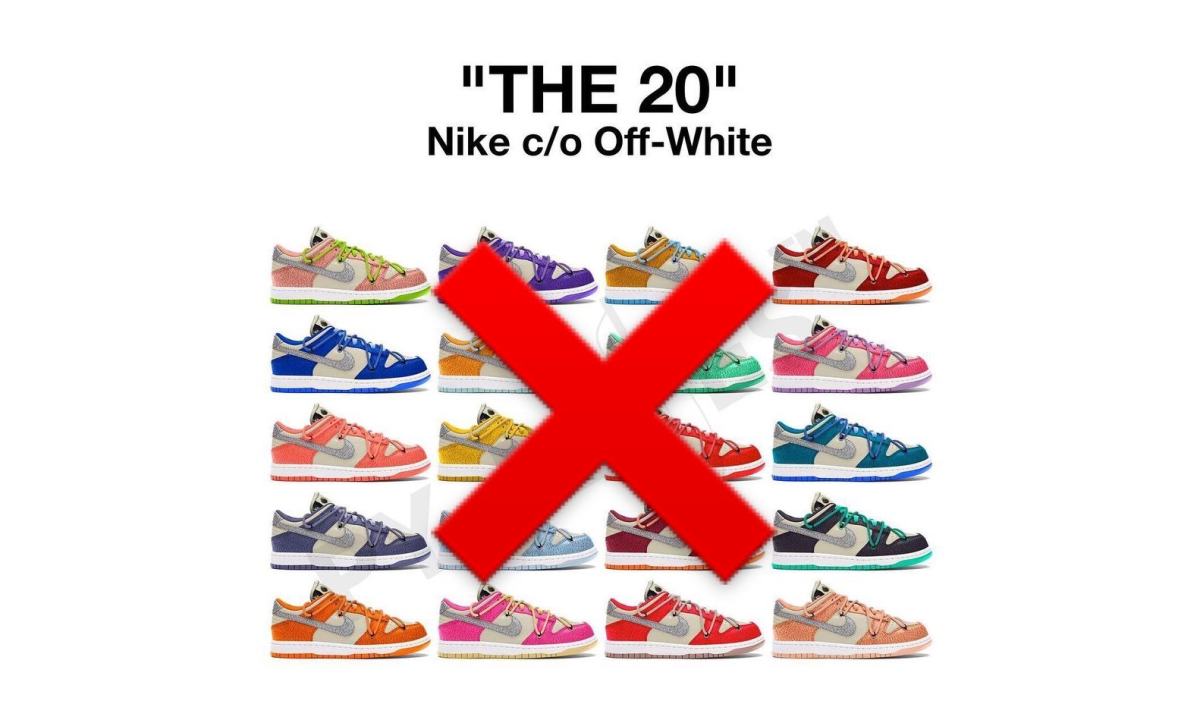 UPDATE：Virgil Abloh 否认「20 款联名 Dunk」模拟配色