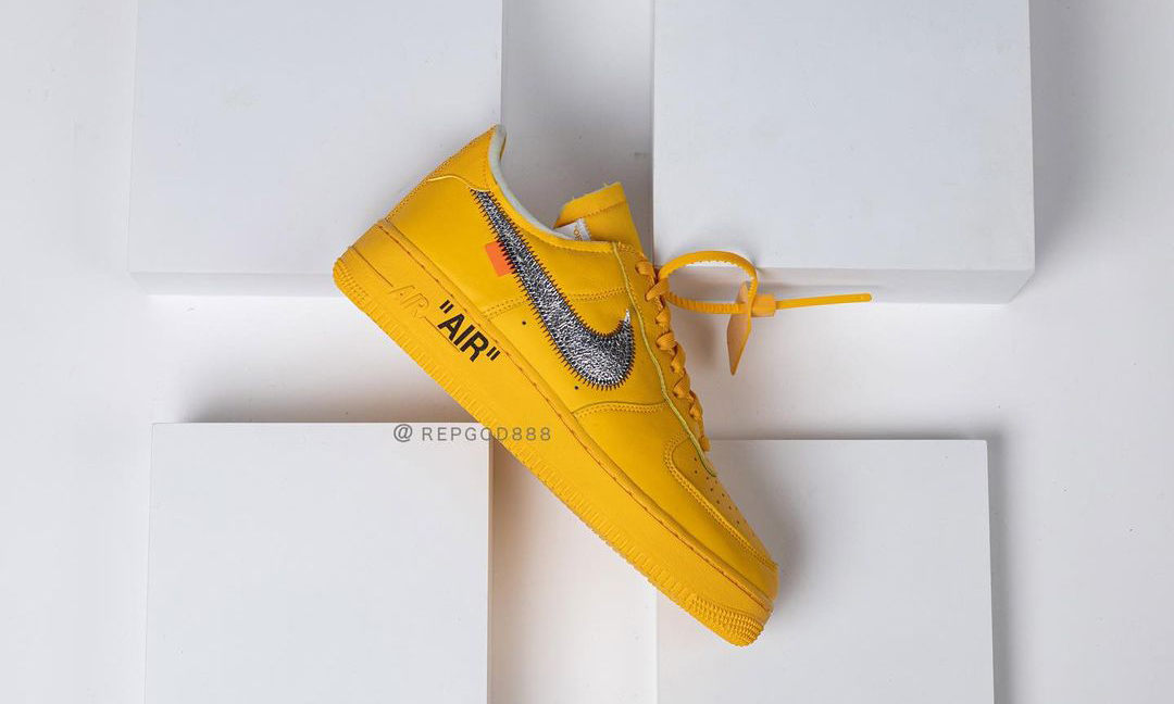 Off-White™ x Nike Air Force 1「University Gold」实物近赏
