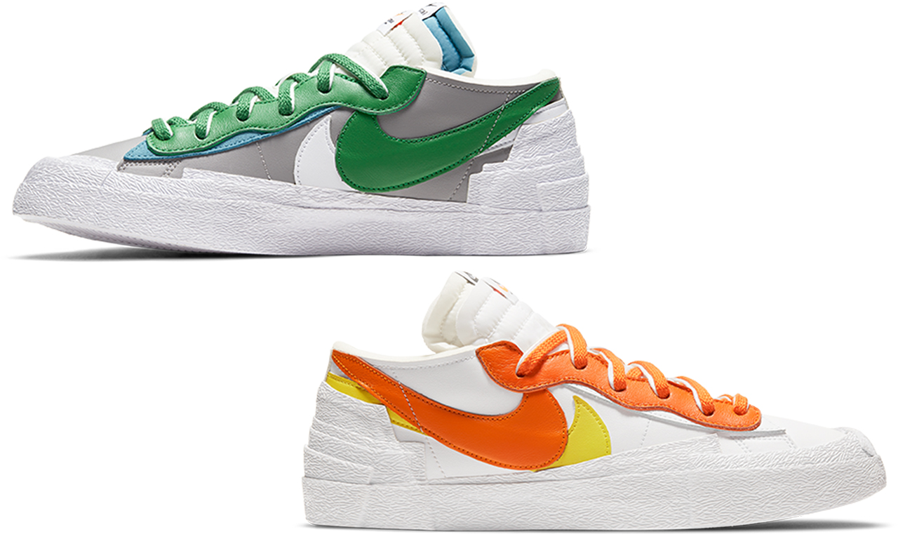 sacai x Nike Blazer Low「Magma Orange」与「Classic Green」即将发售