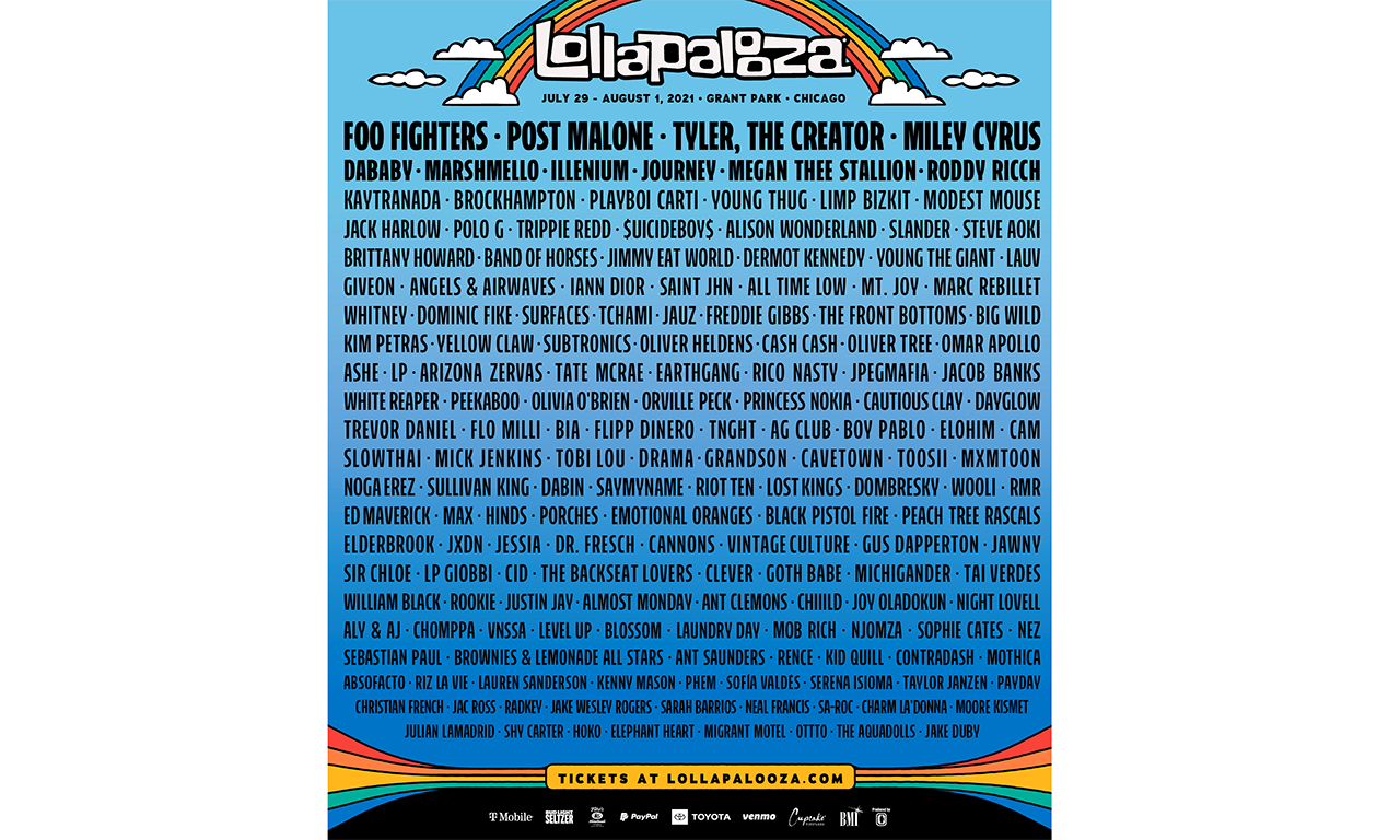 Lollapalooza 音乐节敲定，2021 阵容公开