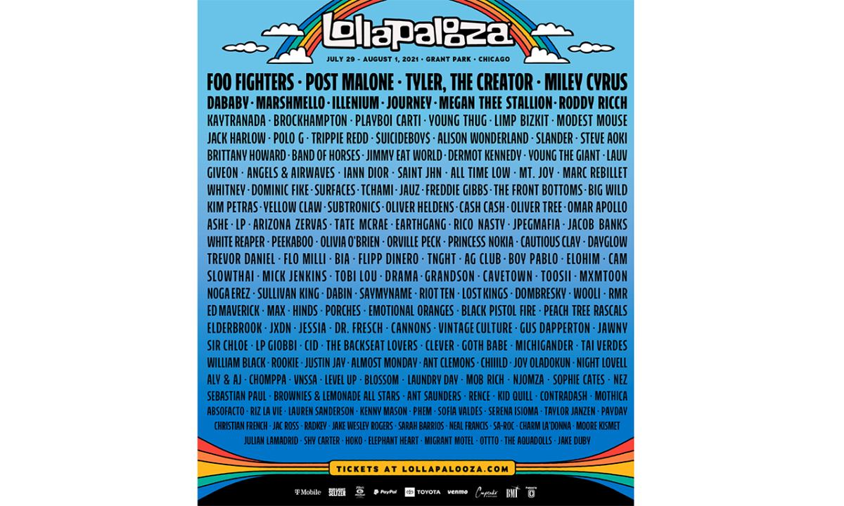 Lollapalooza 音乐节敲定,2021 阵容公开