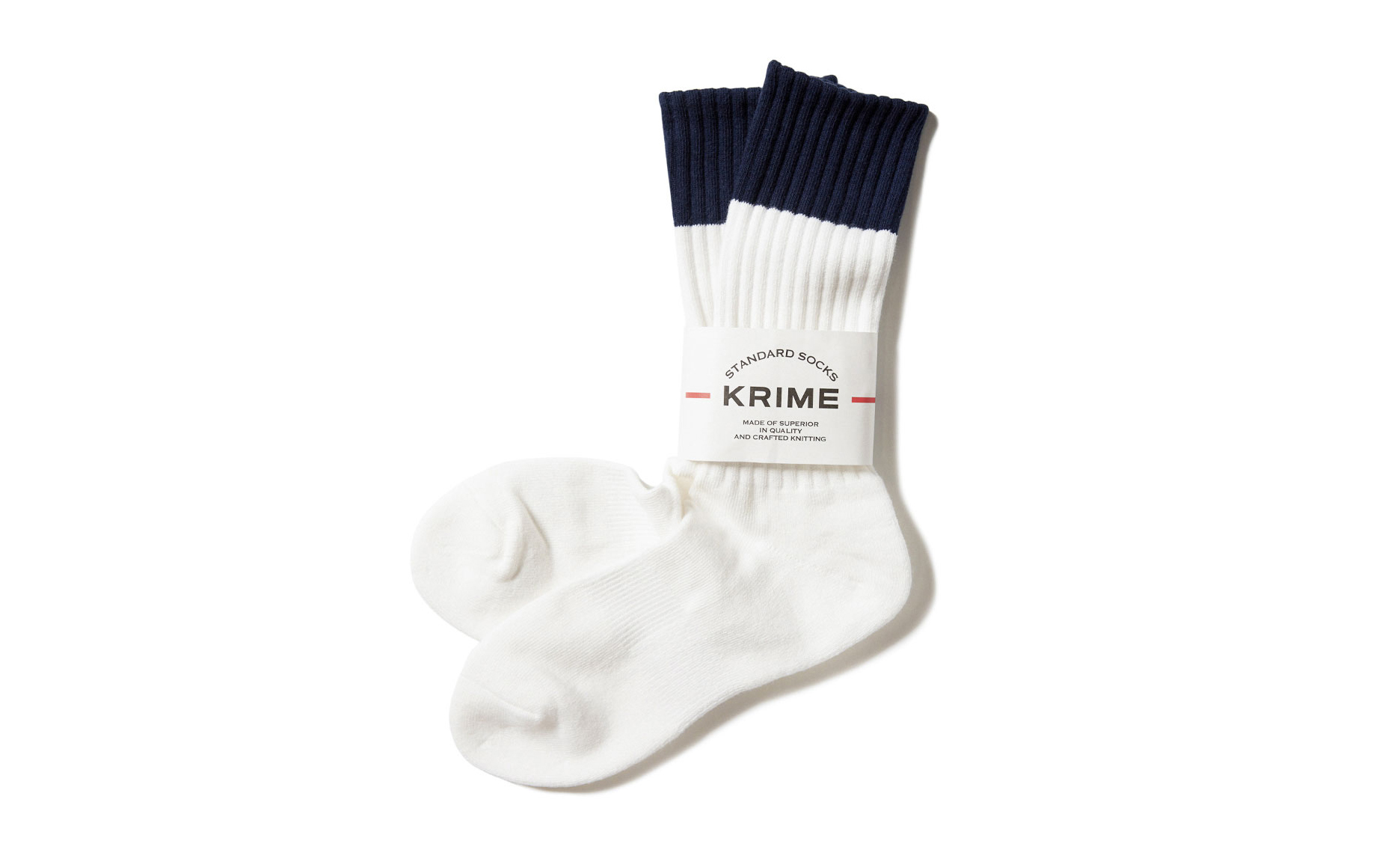 KRIME 发布白色藏蓝拼色长袜基础单品