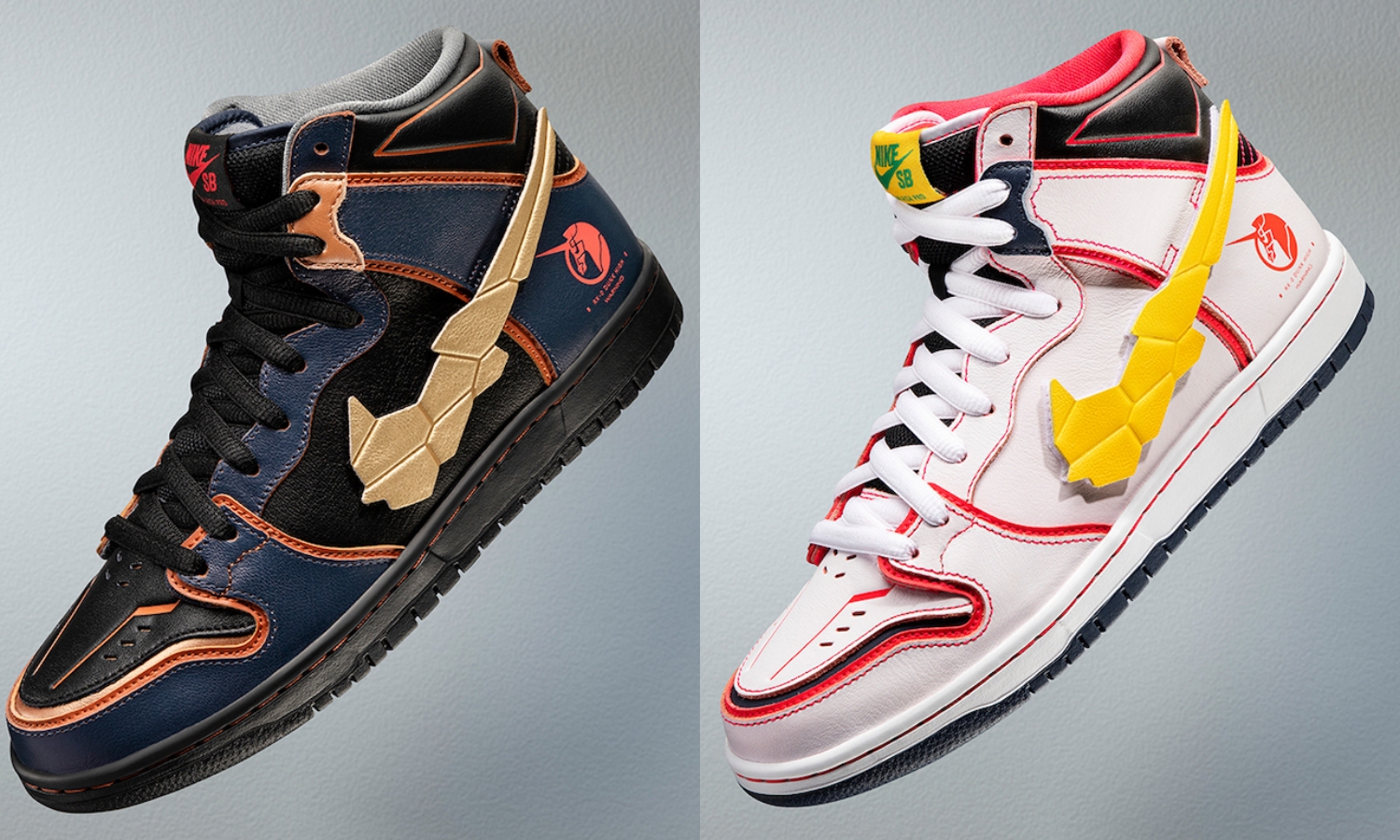Gundam x Nike SB Dunk High 联名鞋款细节近赏