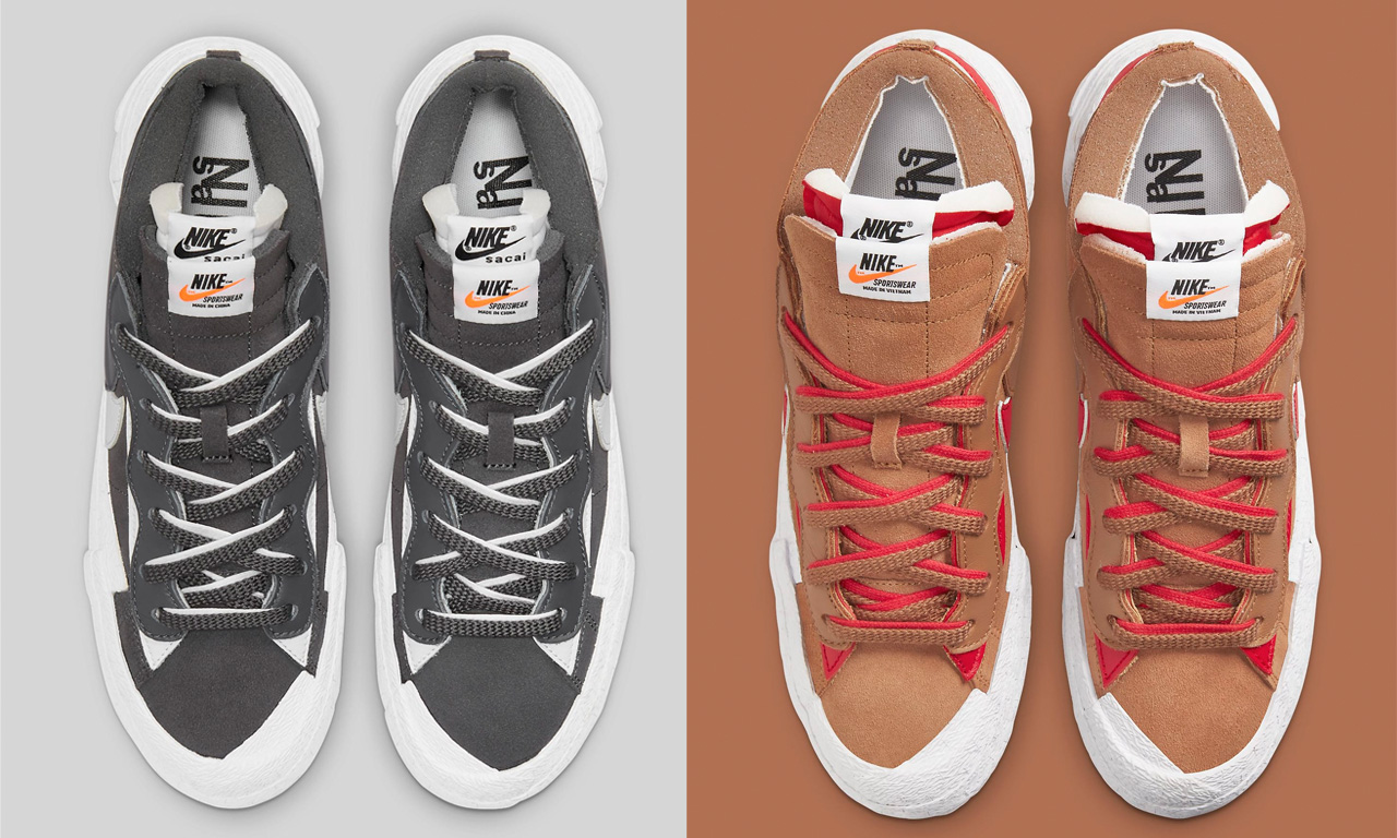 sacai x Nike Blazer Low「Iron Grey」与「British Tan」官图与发售日期公布