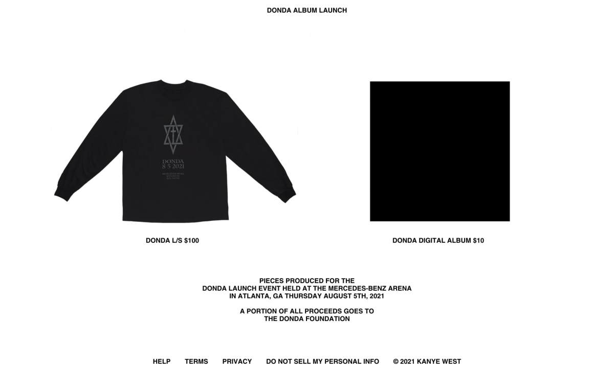 Kanye West 开启《DONDA》Merch 与电子专辑预售