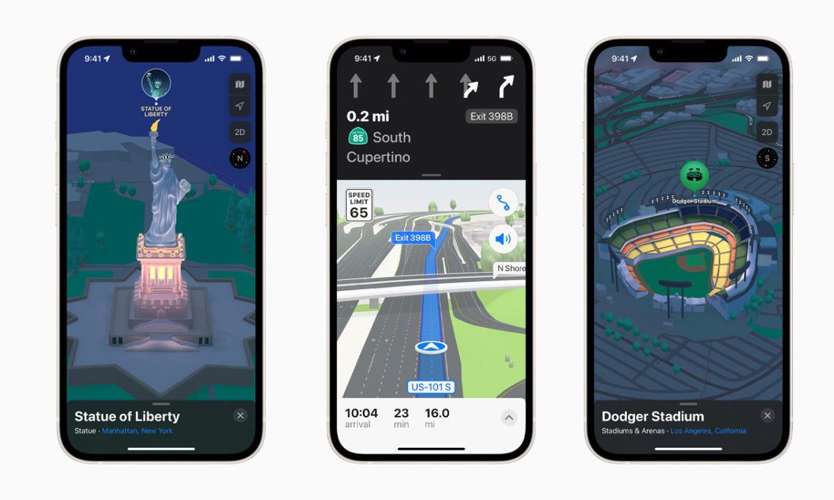 苹果 iOS 15 为个别城市推出 3D 地图功能