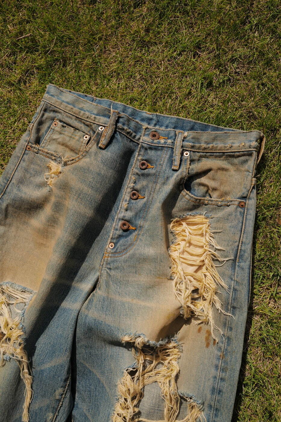 sugarhill × BEAMS Crushed Denim Pants-