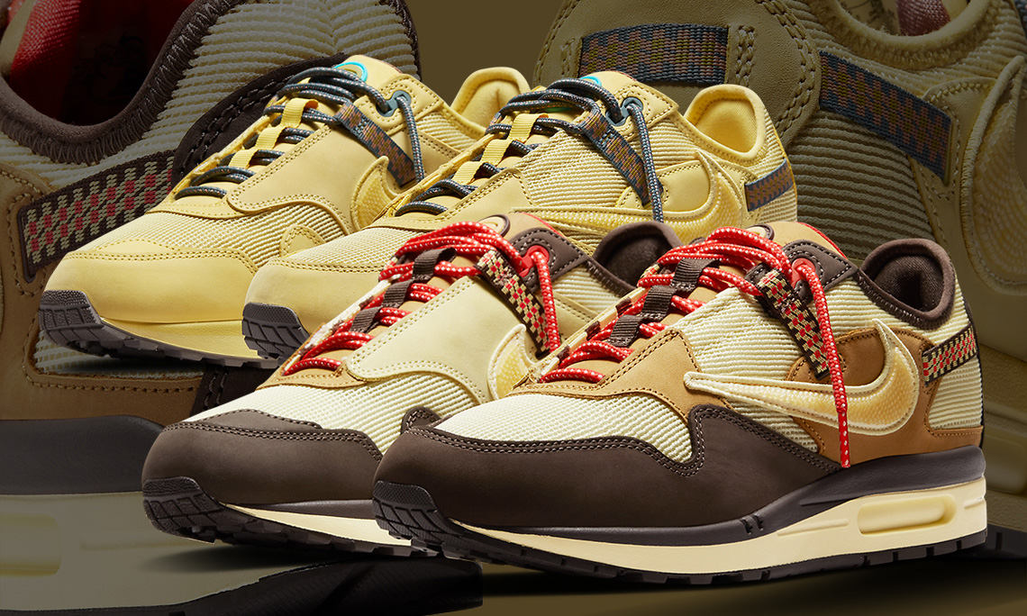 Travis Scott x Nike Air Max 1「Baroque Brown」与「Saturn Gold」官图释出