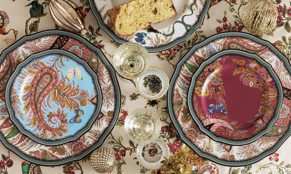 ETRO 携手 Ginori 合作推出 「Boho Butterfly」餐具套组