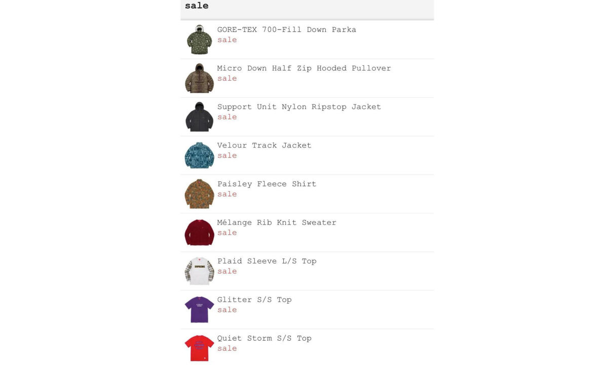 Supreme 开启 21 秋冬系列季末折扣