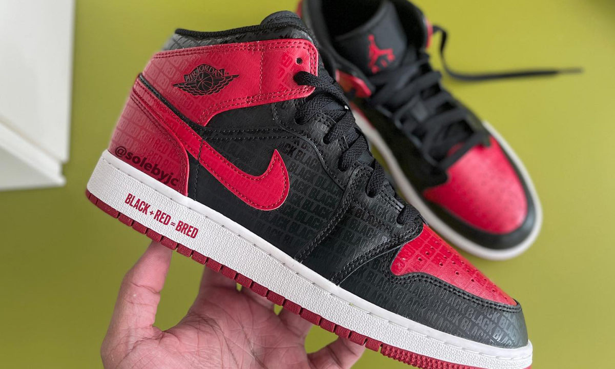 「颜色标注」新玩法？Air Jordan I Mid「Bred」配色预览