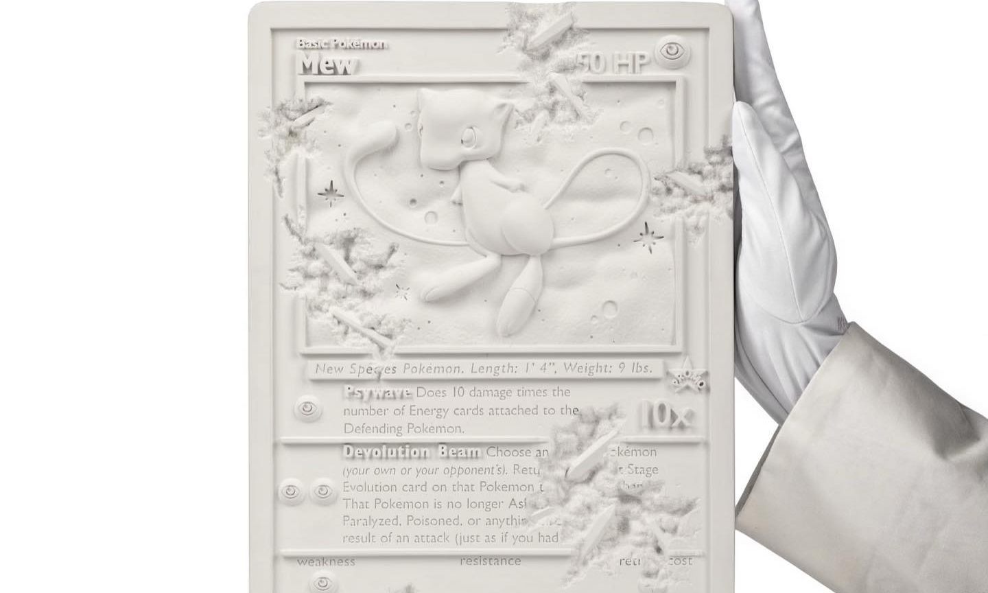 Daniel Arsham x Pokémon 白水晶梦幻卡雕塑公布细节照