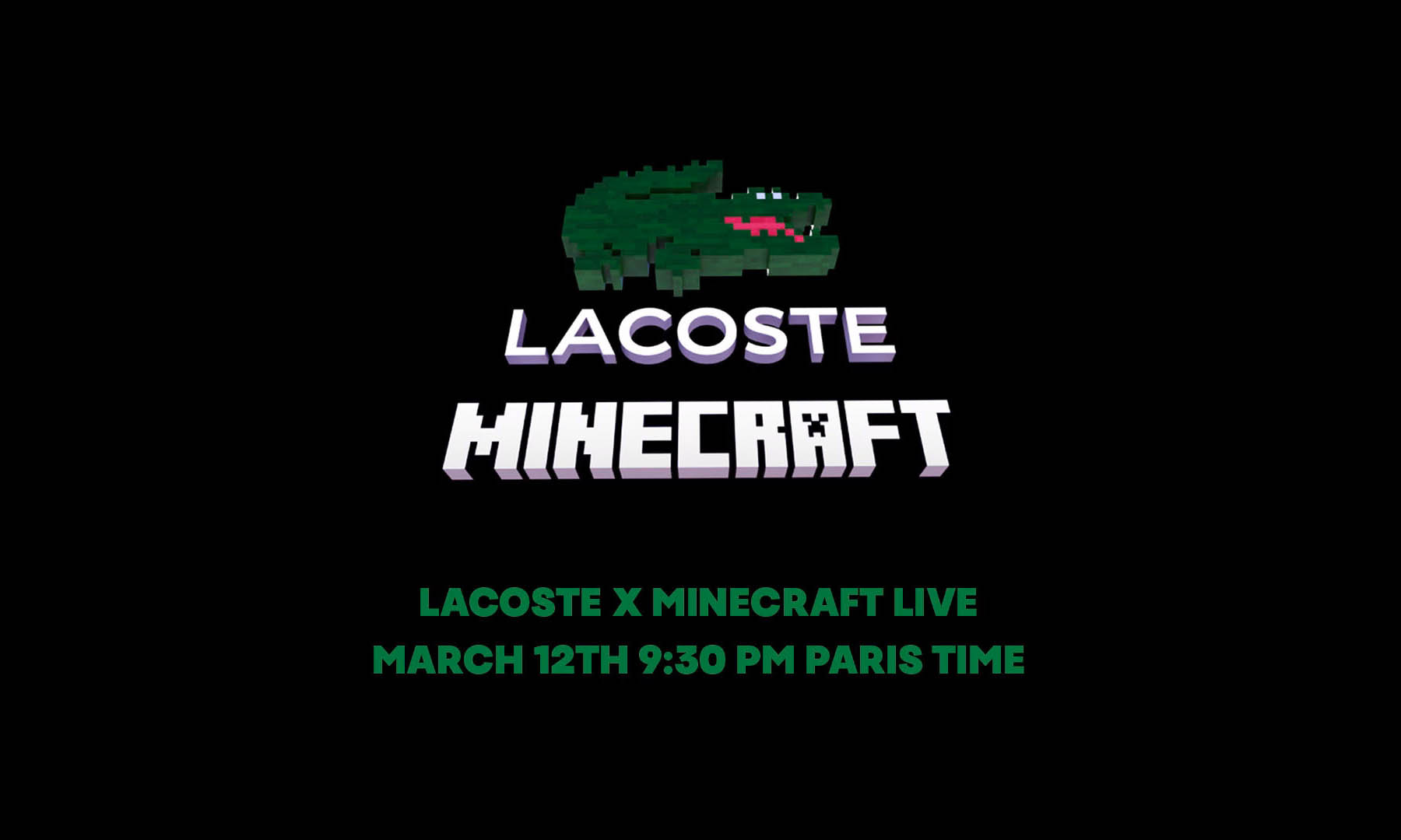 Lacoste x MineCraft 释出联名预告