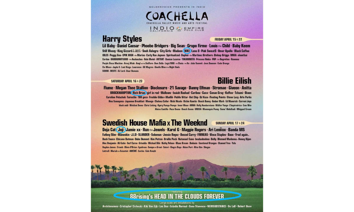88rising 在 Coachella 的舞台将于周日正式开演