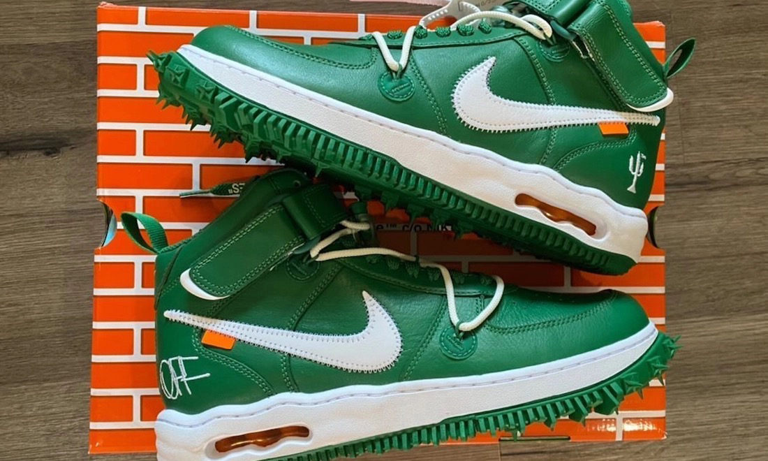 Off-White™ x Nike Air Force 1 Mid「Pine Green」清晰预览释出