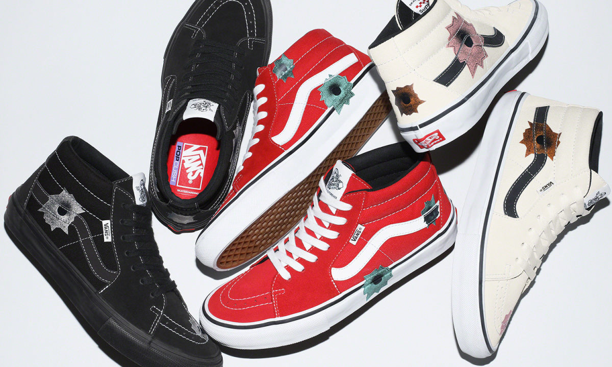 Supreme x Vans x Nate Lowman 联名 Skate Grosso Mid 系列完整发布