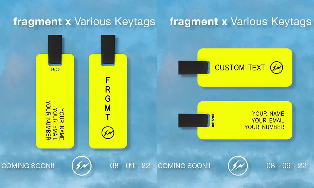 fragment x Various Keytags 限定行李牌发布