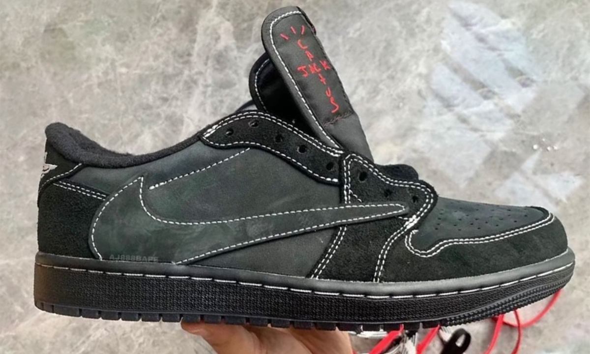 Travis Scott x Air Jordan I Low「Black Phantom」细节详览