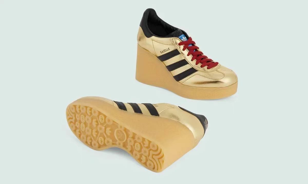 GUCCI x adidas Originals Wedge Gazelle 联名鞋款登场