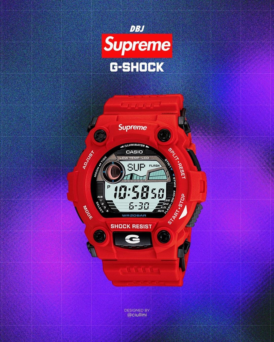 Supreme The North Face G-Shock Watch 黄色