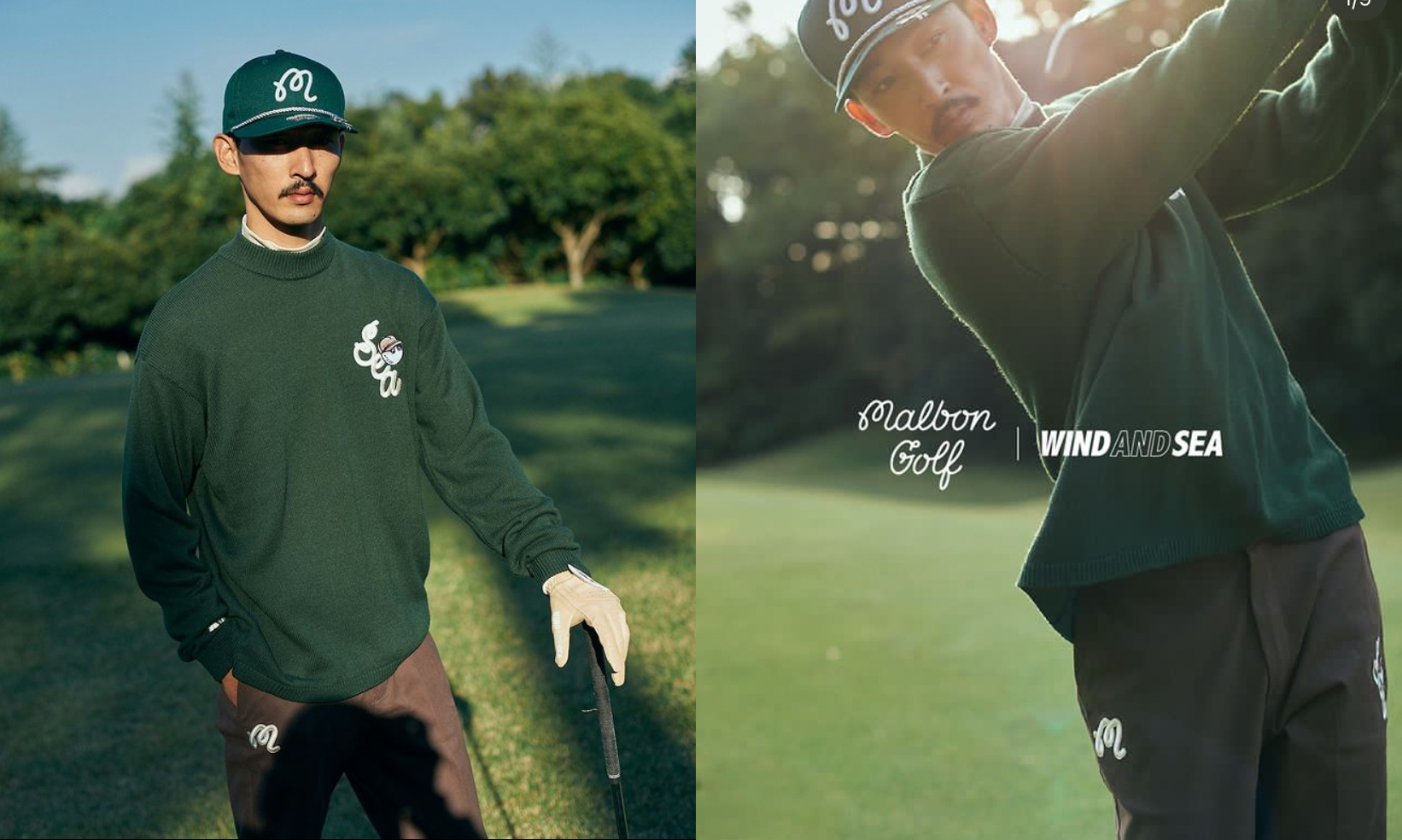 最終価格】WIND AND SEA MALBON GOLF CAP GREEN-