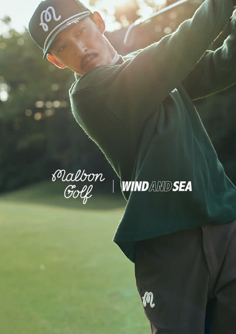 wind and sea × malbon golf チノパングリーン - パンツ