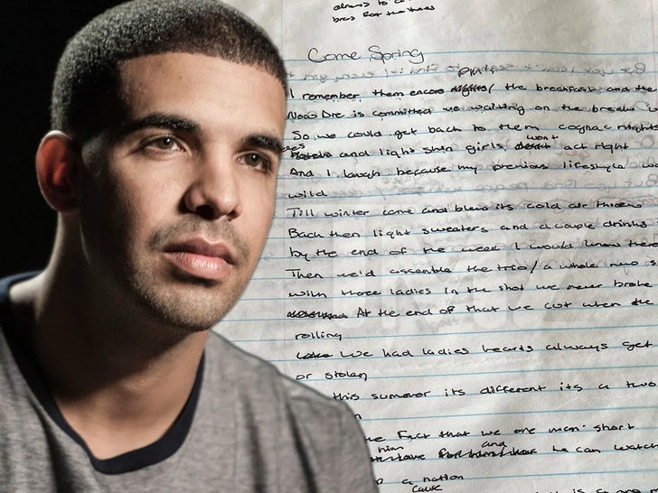 Drake 青年时期手写歌词以 2 万美元的价格拍卖
