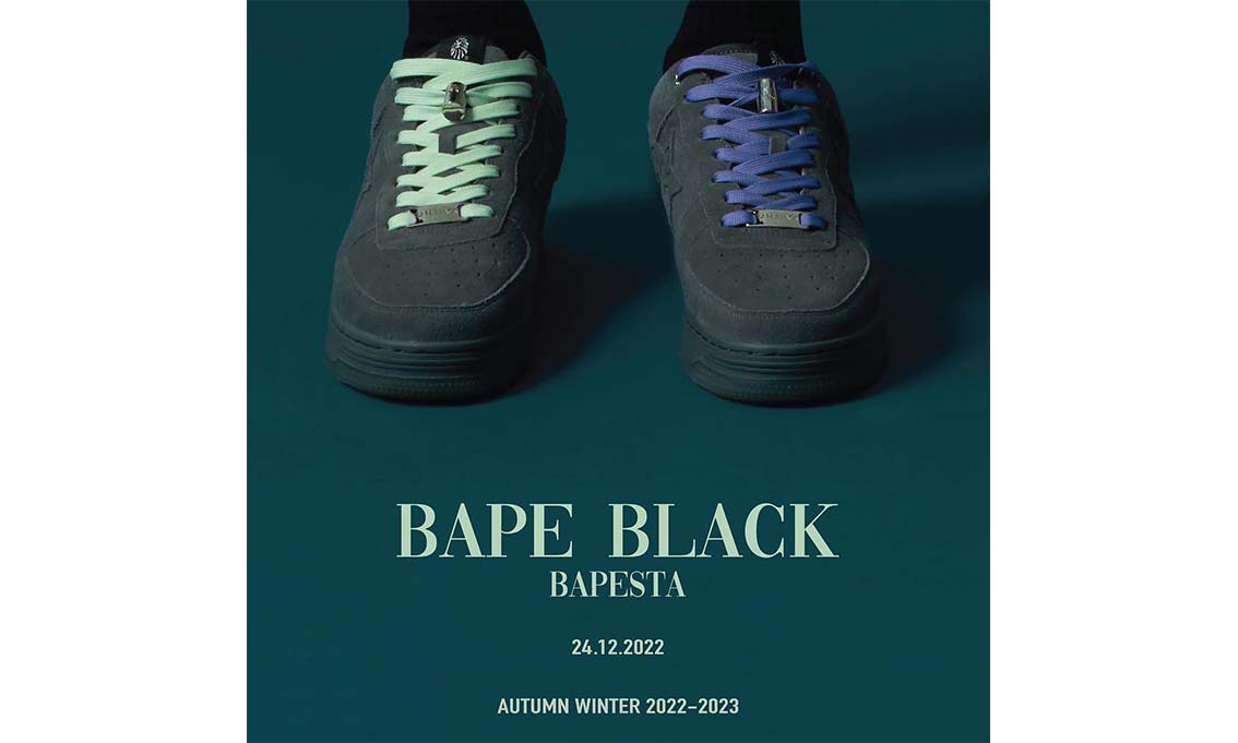 BAPE BLACK BAPESTA™ 炭黑色版本即将发售