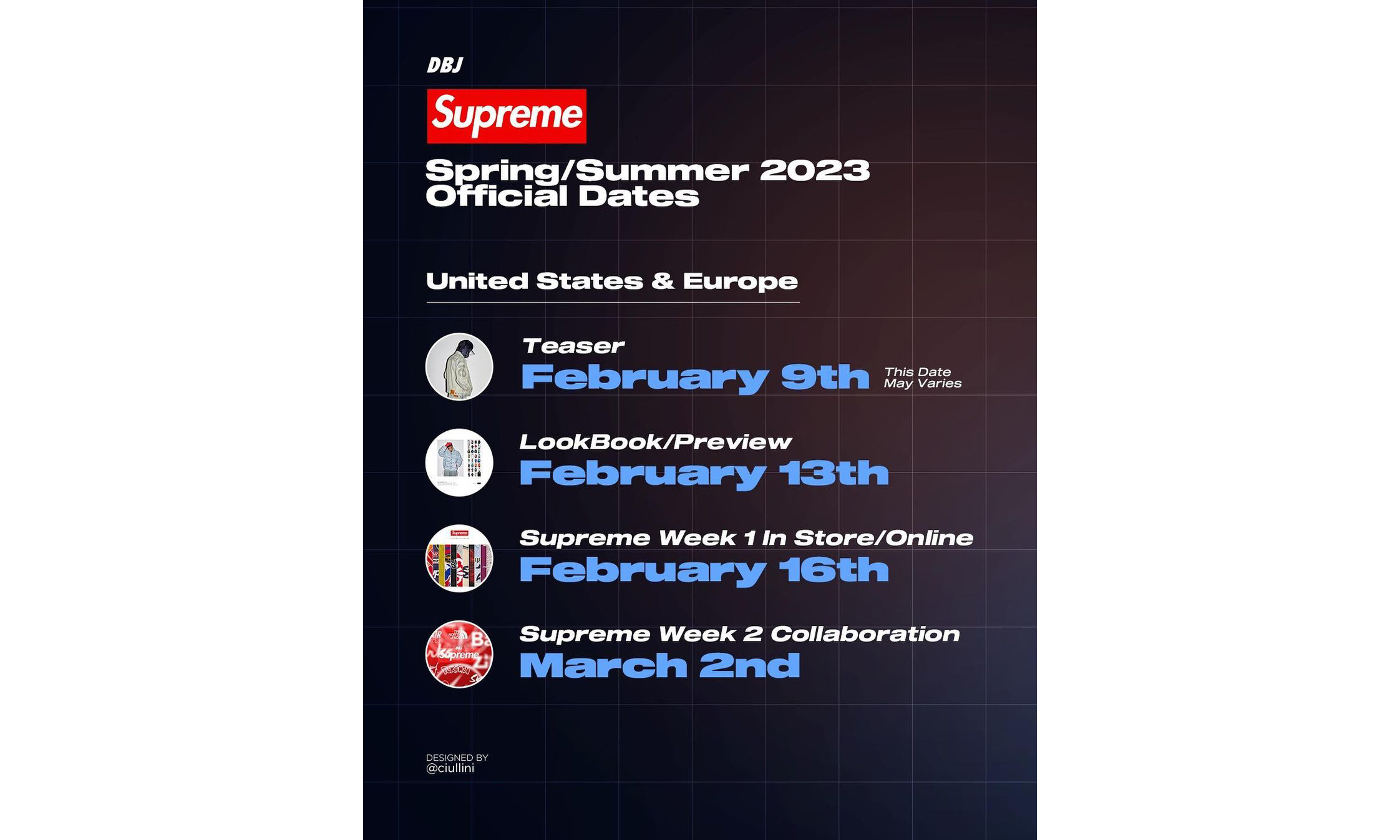 Supreme 2023 春夏系列预计将于 2 月 13 日登场