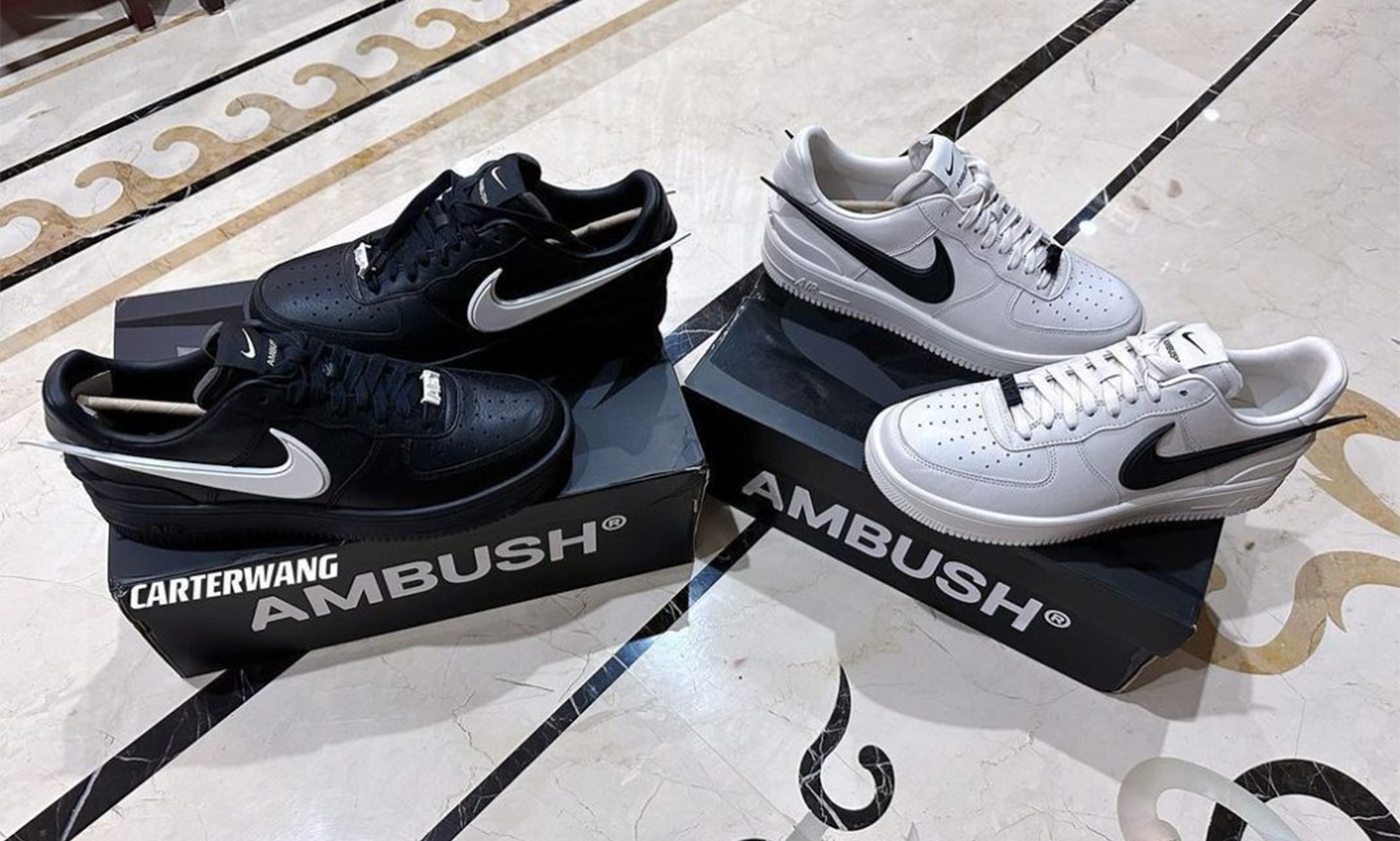 黑白配，AMBUSH x Nike Air Force 1 两款全新配色下月发售