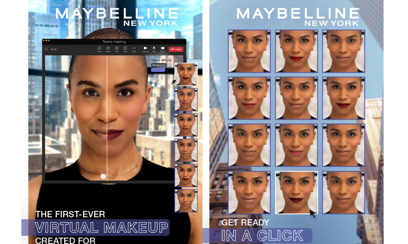 美宝莲纽约为 Microsoft Team 推出虚拟美妆效果