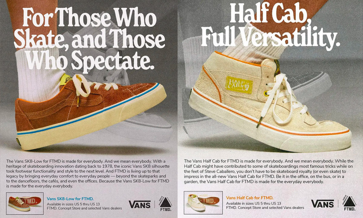 FUTUREMADE STUDIO x VANS SK8 LOW & HALF CAB「no pigskin」即将发售