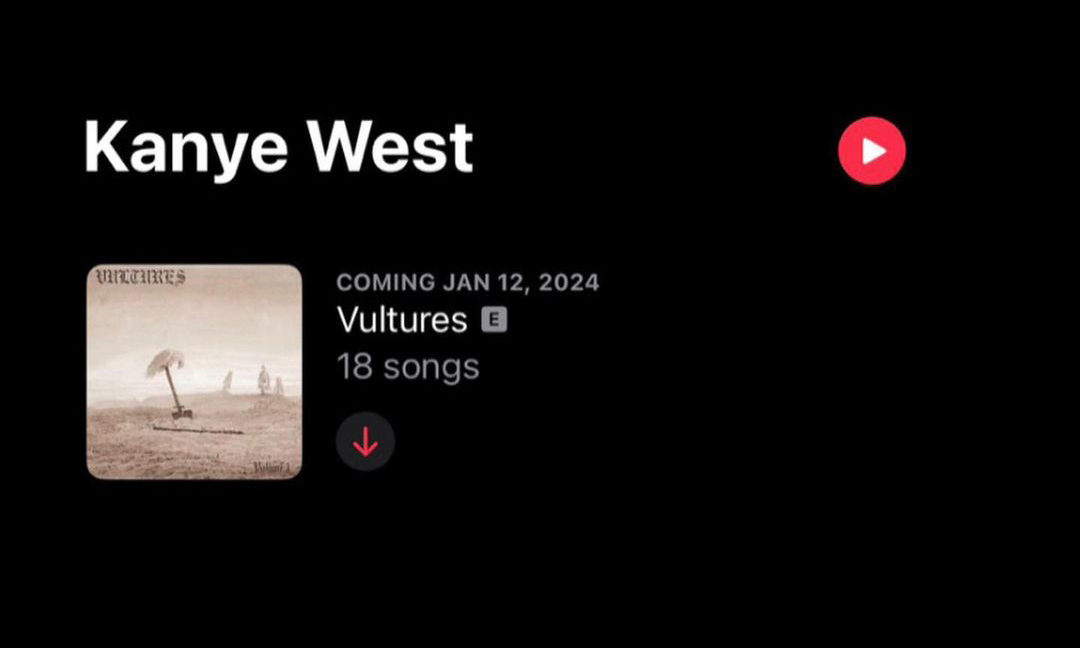 虽迟但到！Ye 新专辑《Vultures》或延期至 1 月 12 日正式发布