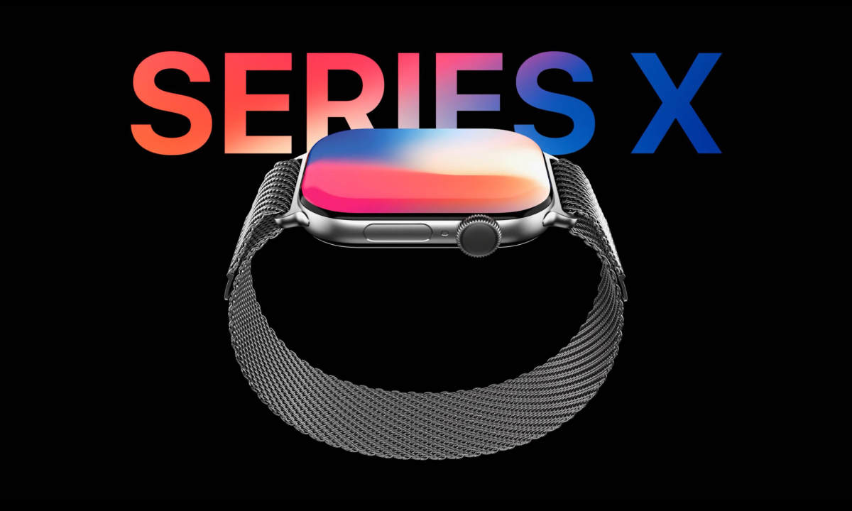苹果 Apple Watch X 十周年款式渲染图释出