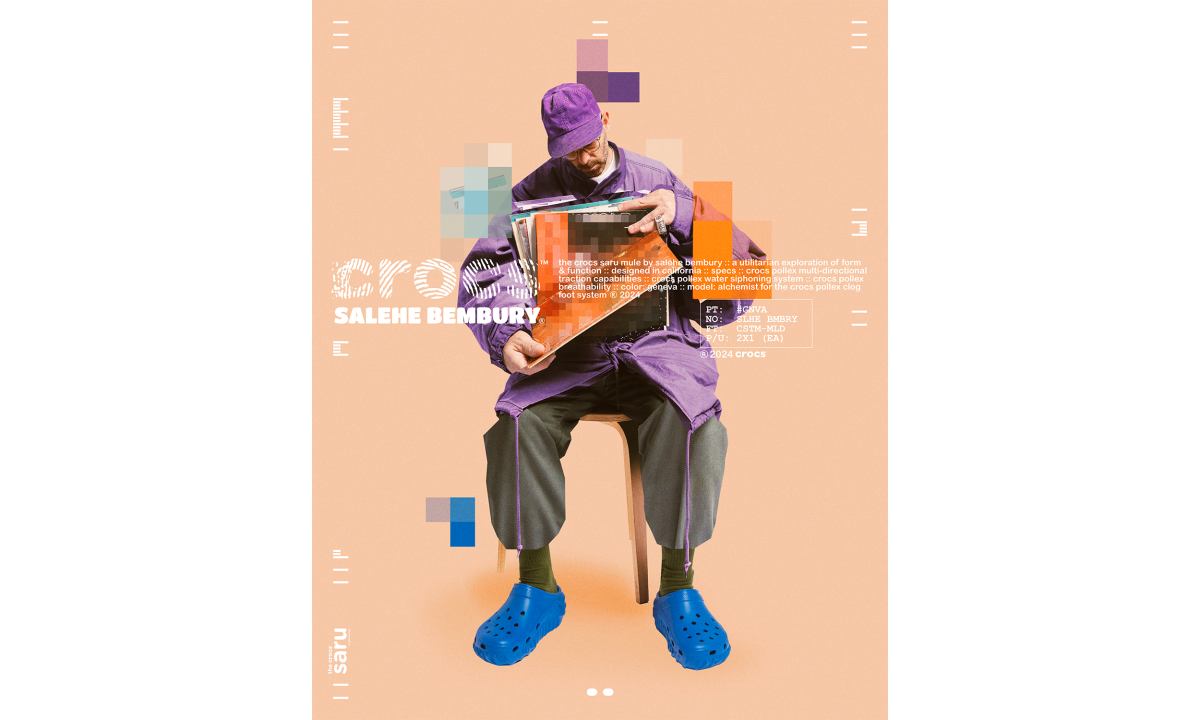 Crocs 携手 Salehe Bembury  推出全新 Saru 洞洞鞋