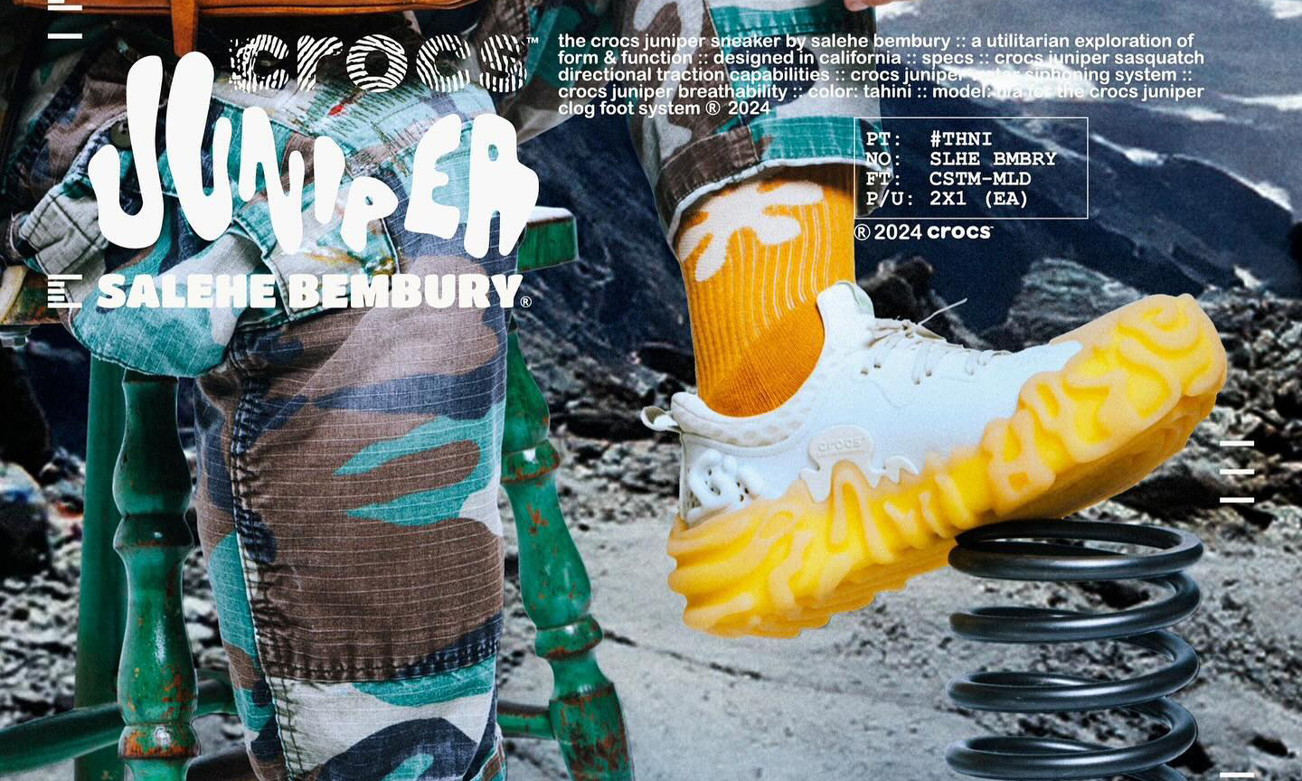 Salehe Bembury x Crocs Pollex Juniper「Tahini」官方图集释出