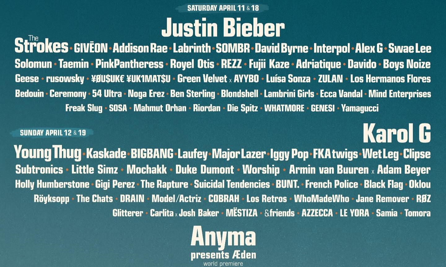 Coachella 2026 出演阵容公布