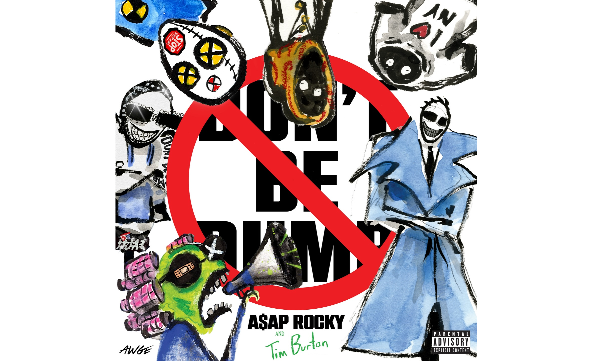 A$AP Rocky 携手 Tim Burton 合作《DON’T BE DUMB》专辑封面