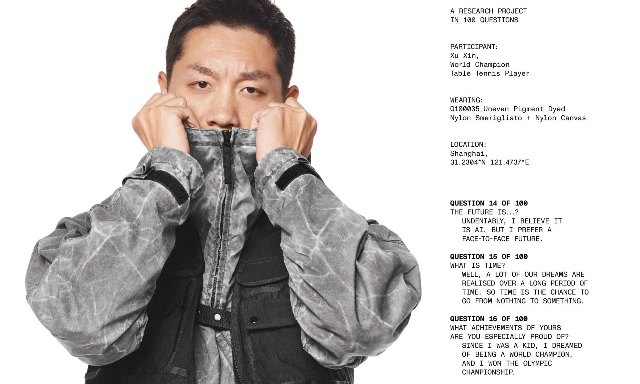 许昕出镜 Stone Island ‘026’027 秋冬系列广告大片