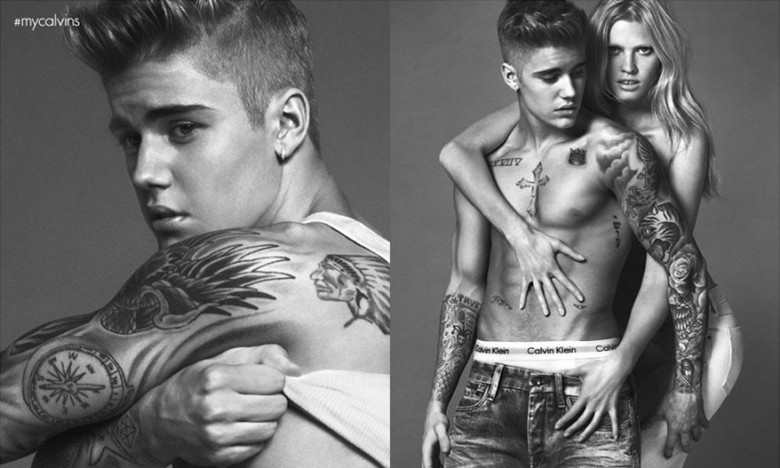 Justin Bieber 携手 Lara Stone 演绎 Calvin Klein Jeans 2015 春季广告大片