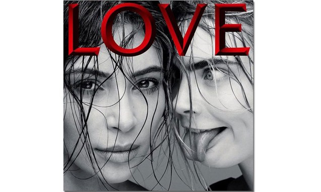 Kim Kardashian 和 Cara Delevingne 登上最新一期 《 Love 》杂志封面