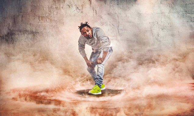 Kendrick Lamar 着用示范，Reebok CLASSIC VENTILATOR Day-Glo 荧光配色系列