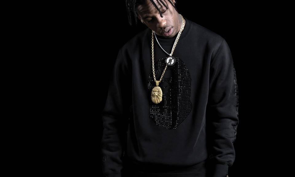 奢华街头彰显，Travi$ Scott 演绎 BAPE BLACK 造型 Lookbook