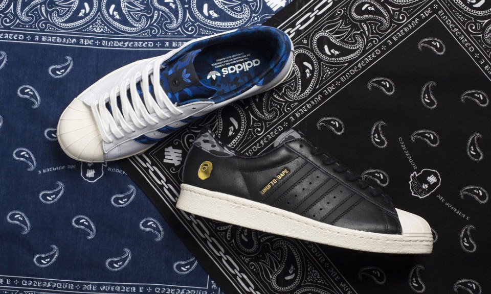 BAPE x UNDEFEATED x adidas Originals 全新 Superstar 80s 鞋款